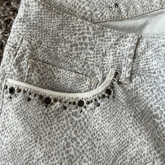 Gorgeous WHBM Grey Leopard Skinny Crop Jeans/Pants 8 - Picture 6 of 7